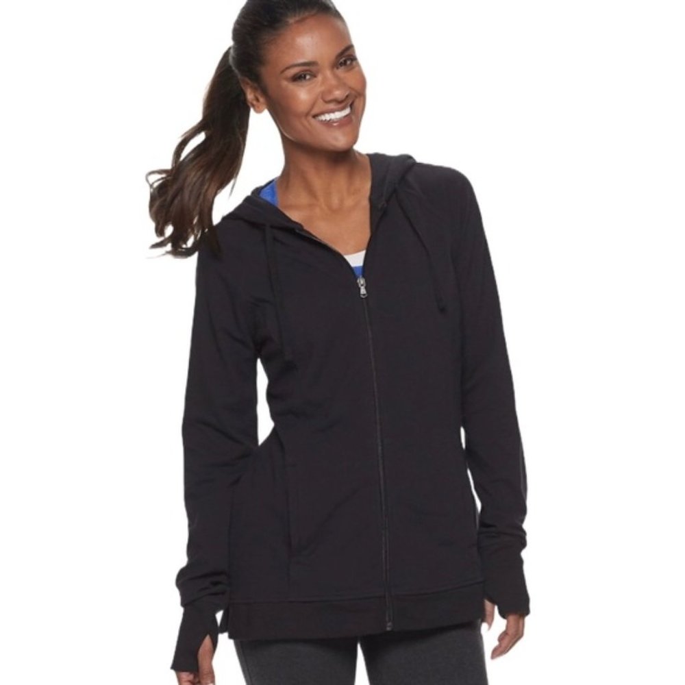 ❤️Women's Tek Gear Hooded Zipper‎ Jacket Black❤️